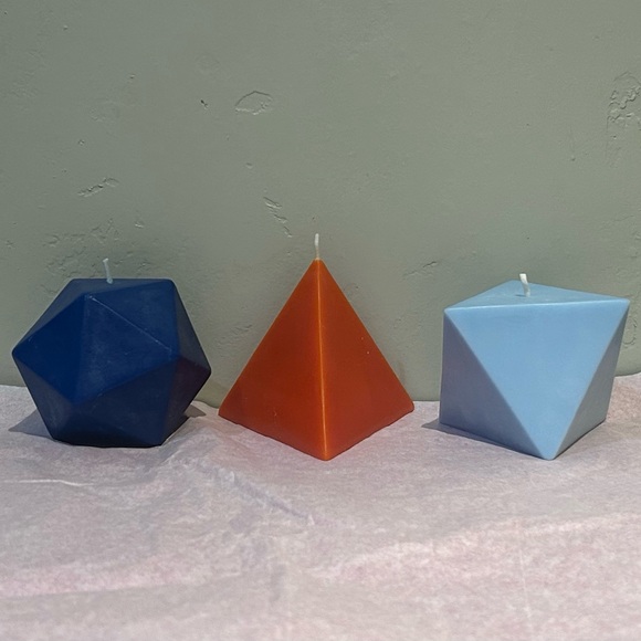 54 Celsius- ELEMENTS- Water, Air & Fire Geometric Shaped Scented Candle Trio - Picture 5 of 7